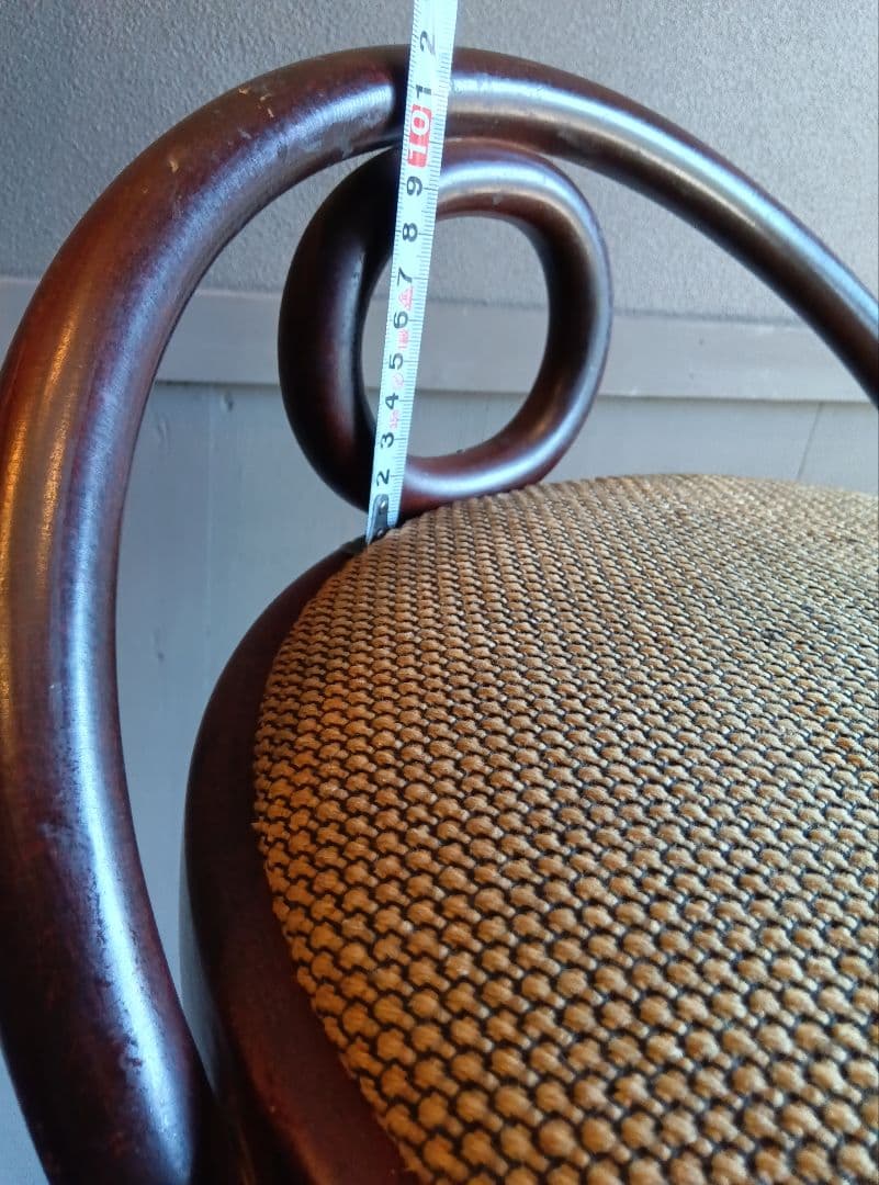 木製バースツール 背もたれ付き 全長約86cm ヴィンテージ