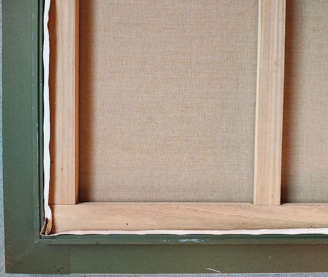 ​【送料込】F50号 装飾約8.5cm幅 豪華額縁＋油彩画 西都原コスモス 大型