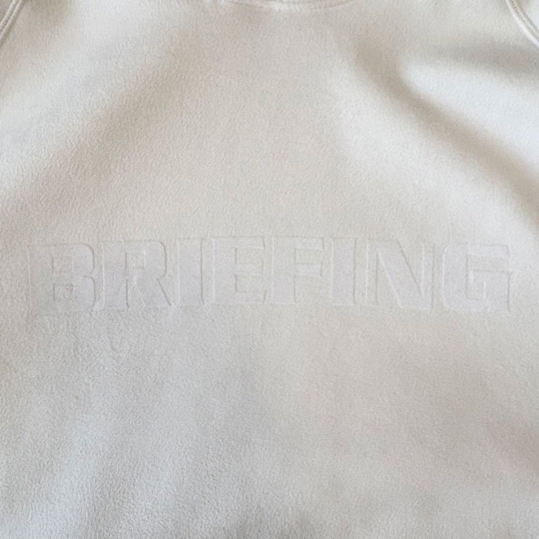 ブリーフィング BRIEFING フード パーカー スエード ロゴ 白 ✨美品
