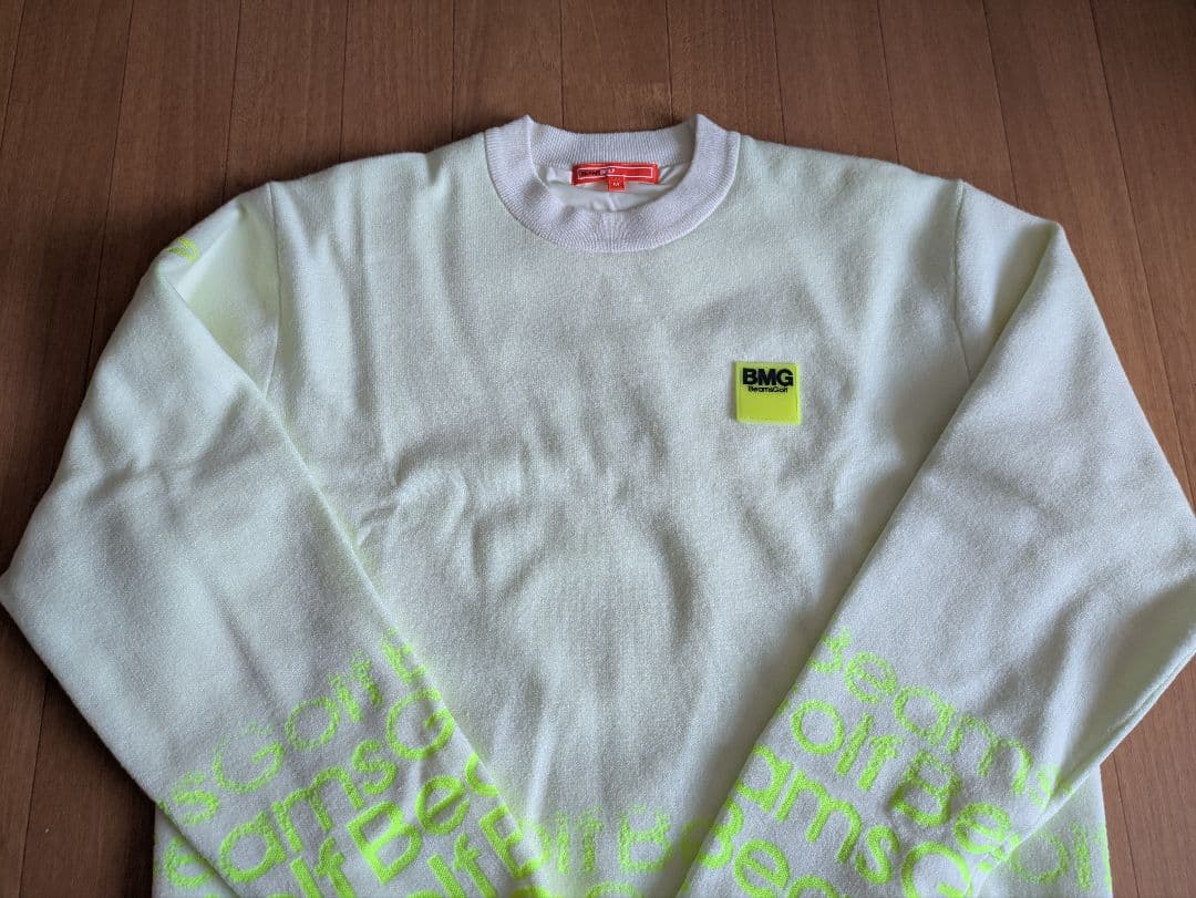 BEAMS GOLF セーター Mサイズ ホワイト/イエロー