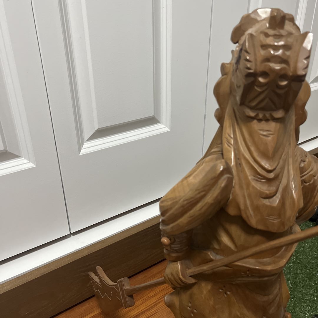 【希少品】三国志　猛将『関羽』　木彫　オブジェ　置物　像