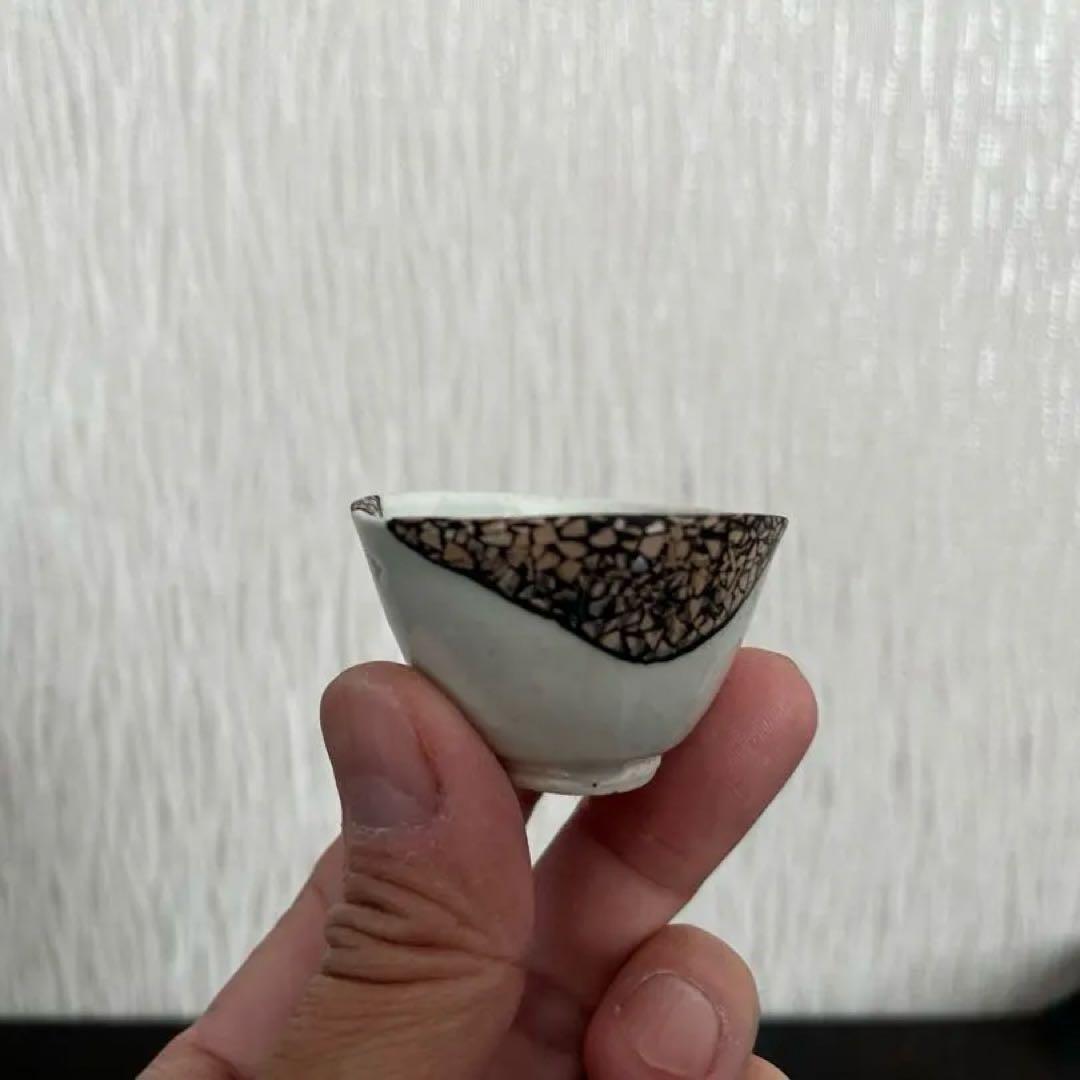 初期伊万里　白磁小盃　金継ぎ