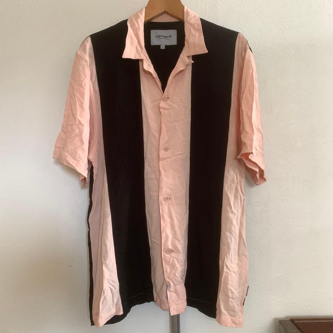 カーハート ボーリングシャツ ブラックピンク レーヨン carhartt WIP