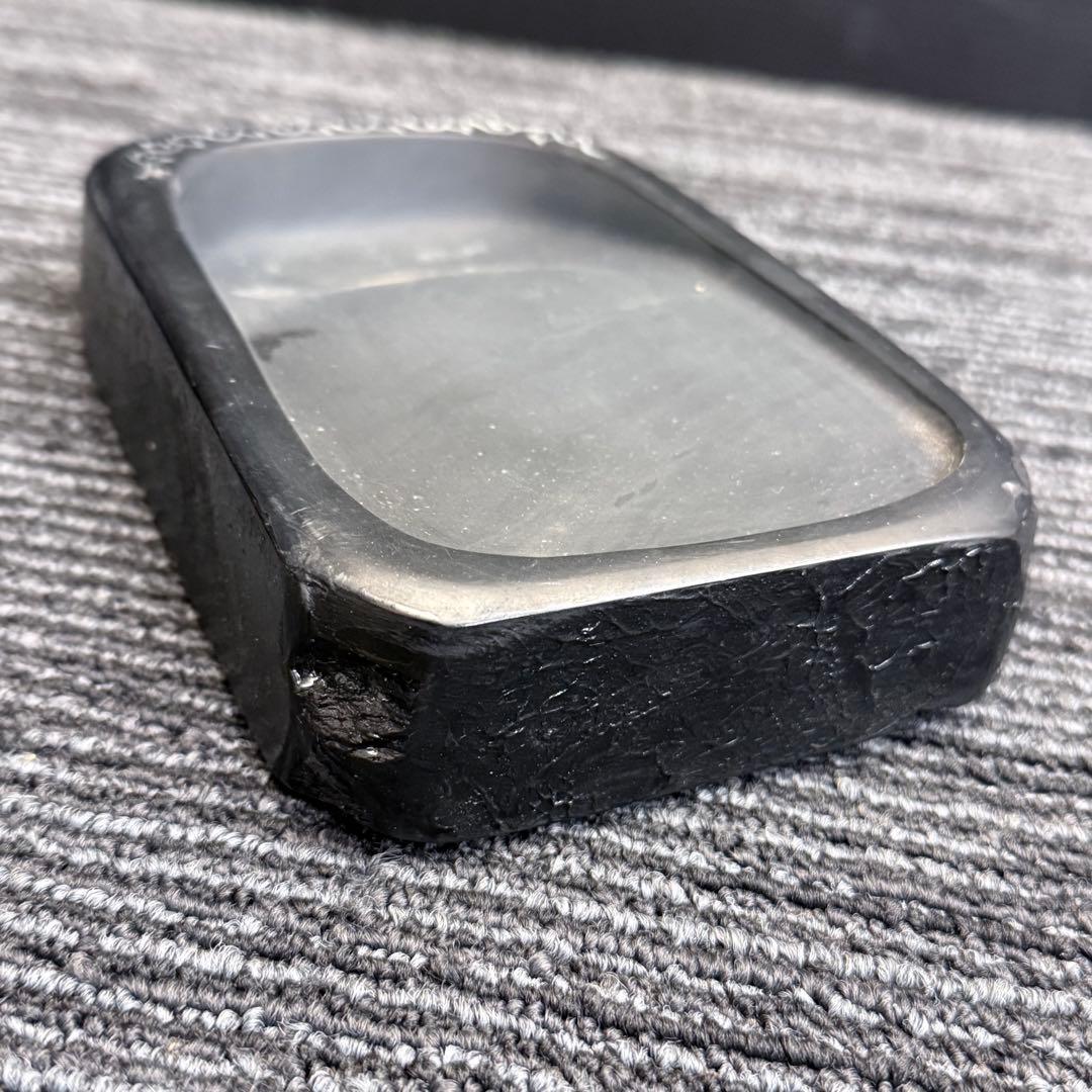 伝統工芸士 山崎勝作 天然石 雄勝硯 署名入 重厚1.6kg超 17×11×4