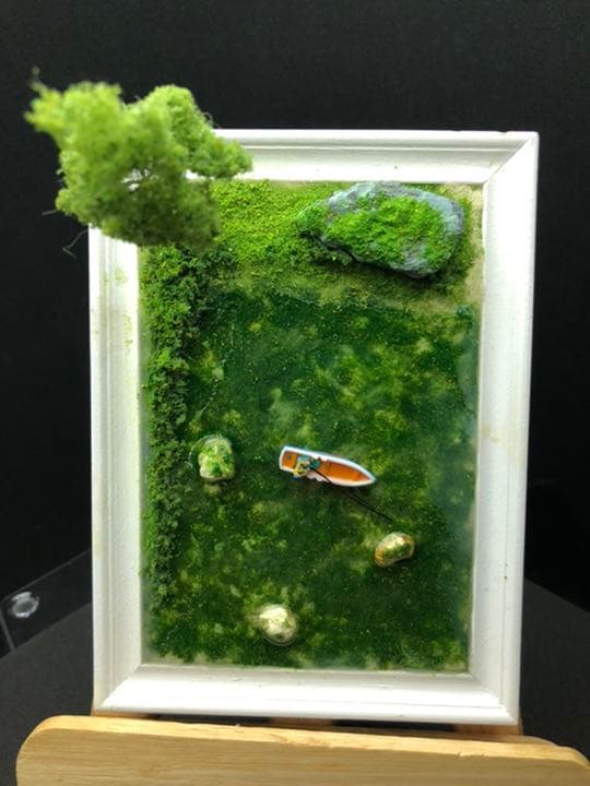 深い森の湧水湖　ジオラマ
