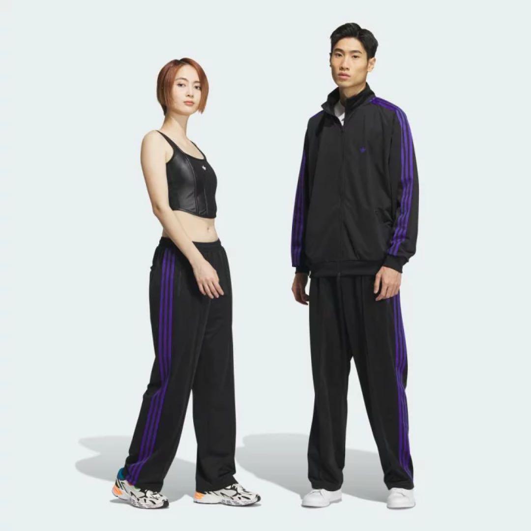 アディダス　オリジナルス　ベッケンバウアー　トラックパンツ 黒　紫　XS
