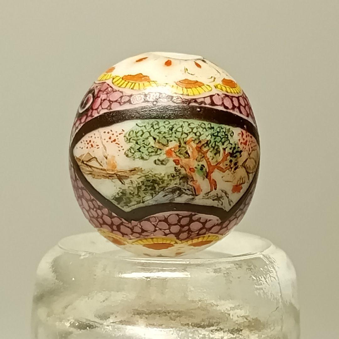色絵磁器細密緒締め玉