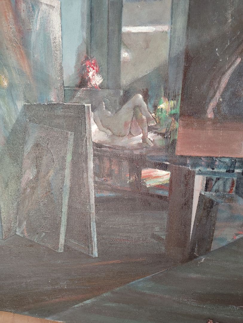 中型絵画　「酒と薔薇の日々」油彩画 現代アート 静物画