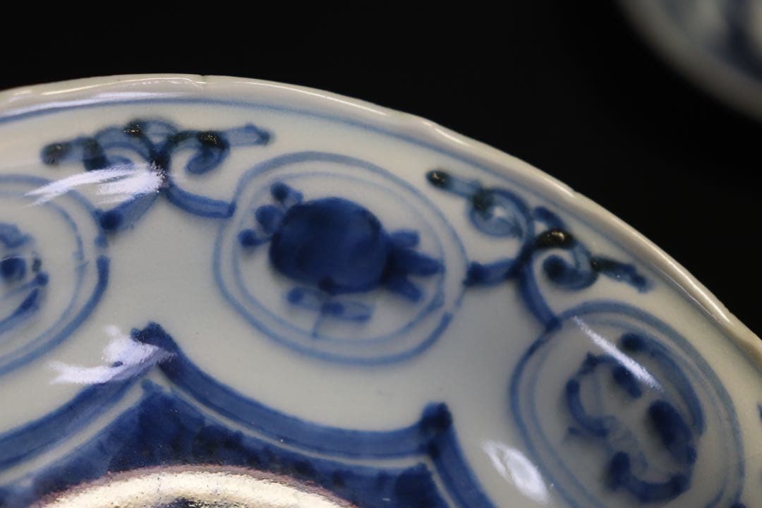 中国　染付中皿4点　芙蓉手　送料込み0721