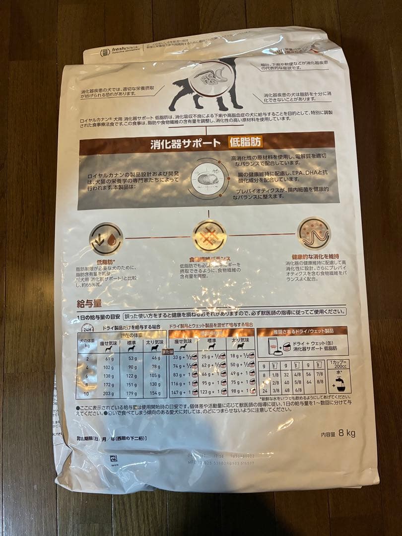 ロイヤルカナン 療法食 犬用 消化器サポート 低脂肪 ドライ 8kg