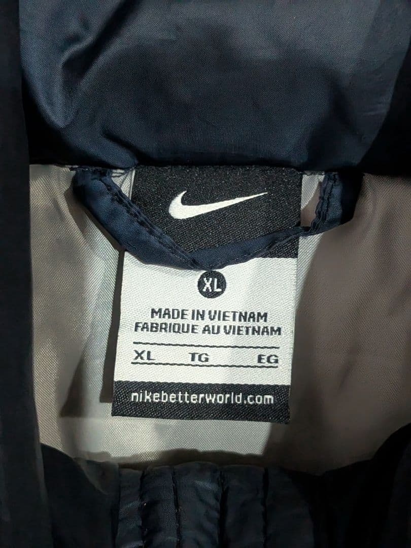 NIKE ナイキ ダウン ロング ベンチコート XL ネイビー ウォーマー