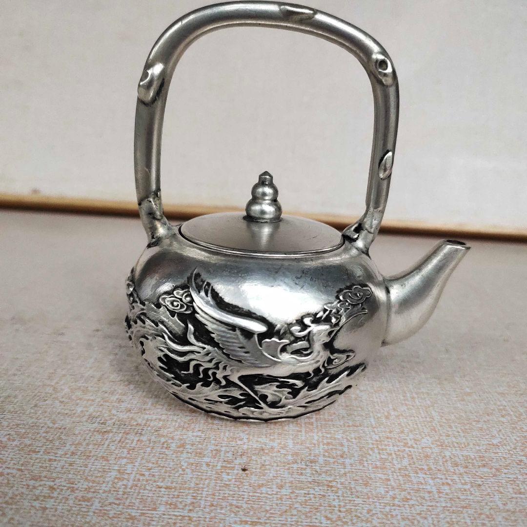 銅器 龍鳳提梁 徳利 急須 茶道具 工芸品 美術品 置物