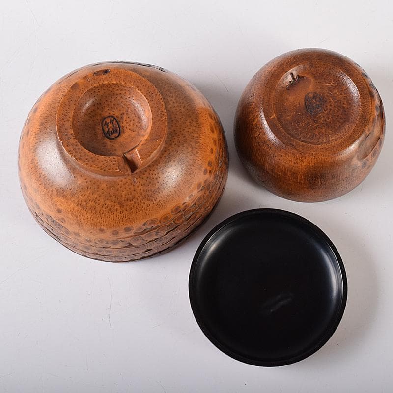 茶道具　中川竹仙作　竹根　持ち手付　抹茶器　茶碗など　六点一式　J　R8300B