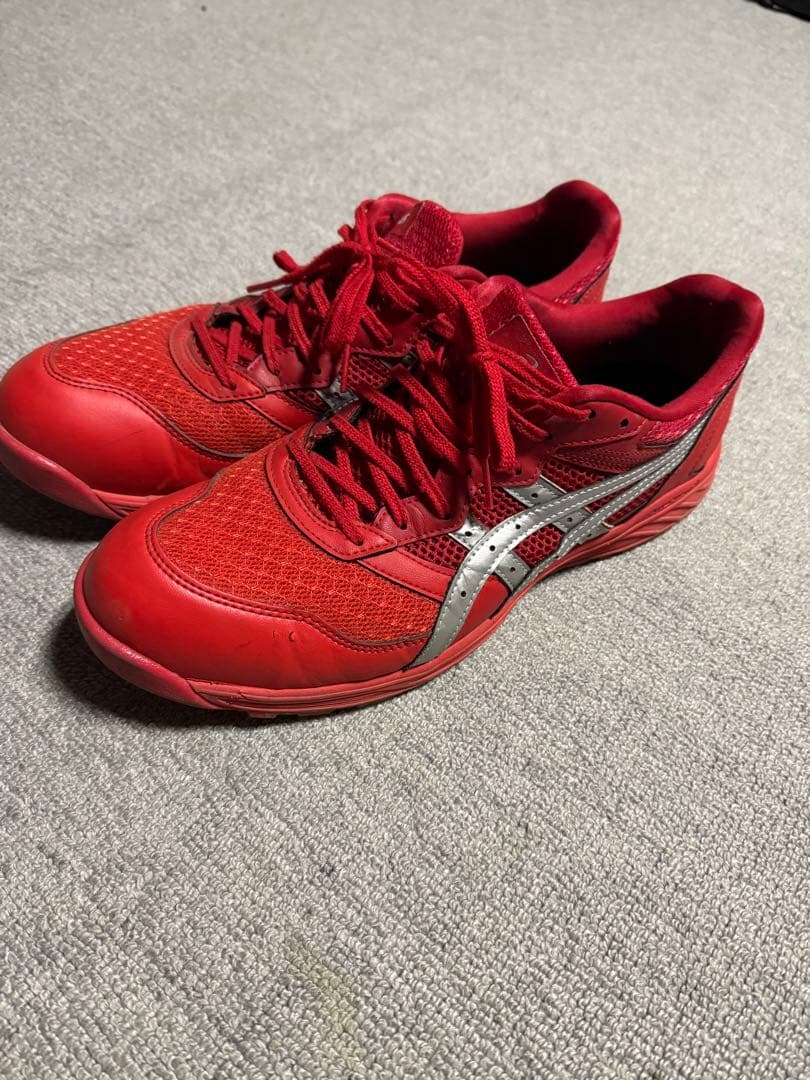 asicsレッド安全靴28cm最終値下げ