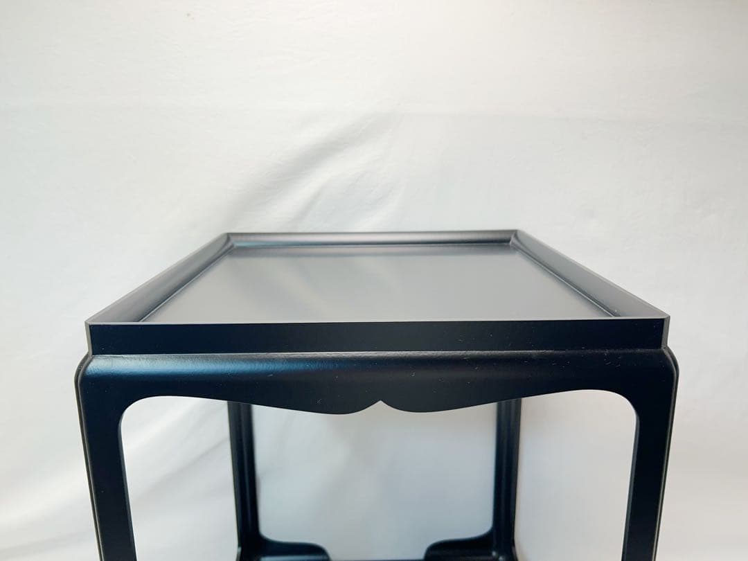 未使用 茶道具 塗師 川瀬表完造 高麗卓 木製 黒一閑 宗旦好写（御幣付） 共箱
