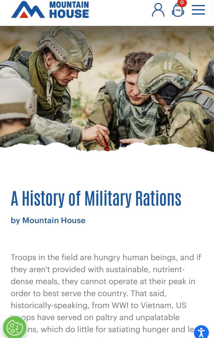 米軍偵察部隊用レーション　マウンテンハウス4個(8食分) 2028-2046迄