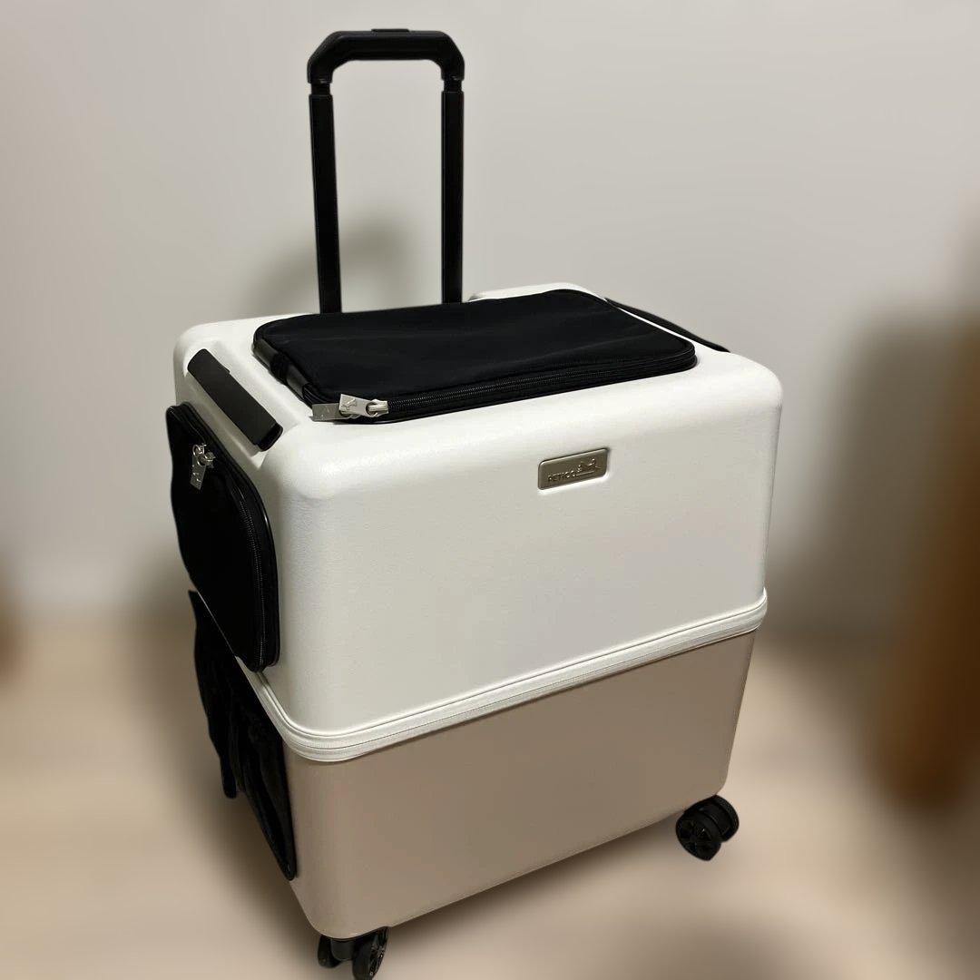PET CARRY iCO Lサイズ ピンクベージュ×ホワイト