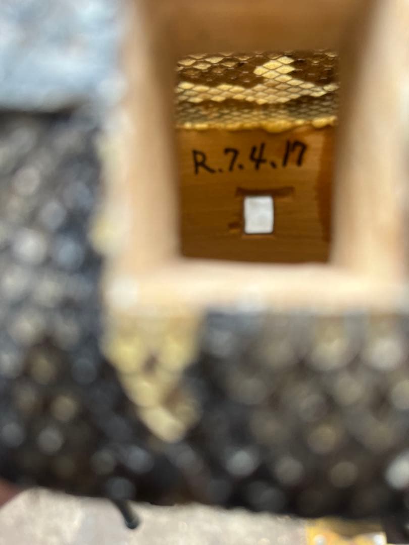 沖縄三線江戸与那城型((シャム柿)本皮一枚張りに仕上げました。