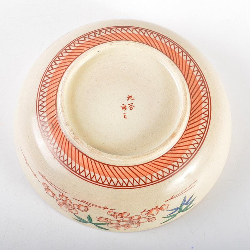 九谷焼　東山造　庄三風　色絵山水人物文鉢　共箱　V　R5442