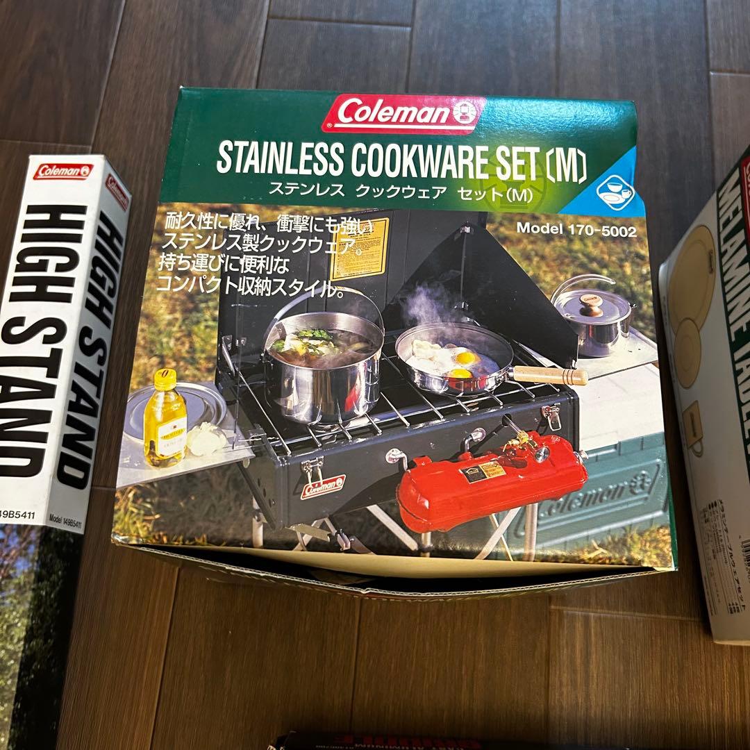 Coleman メラミンテーブル　クックウェアセット 鉄板