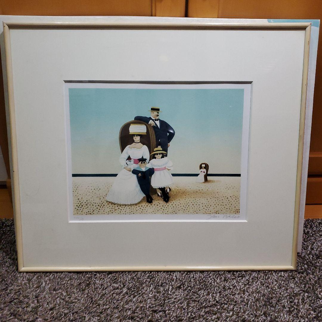 絵画、リトグラフ、家族、