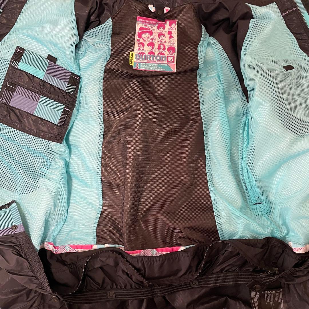 Burtonバートンスキーウェアスノーボードジャケットパーカーフード水色チェック