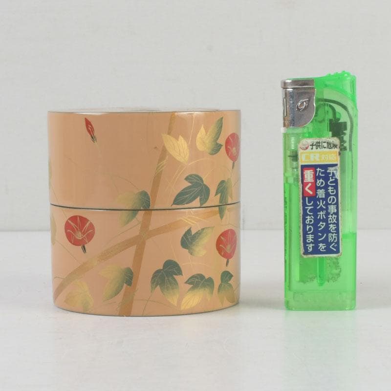 茶道具　塗師　翠甫作　朝顔蒔絵　茶器　共箱　V　9901