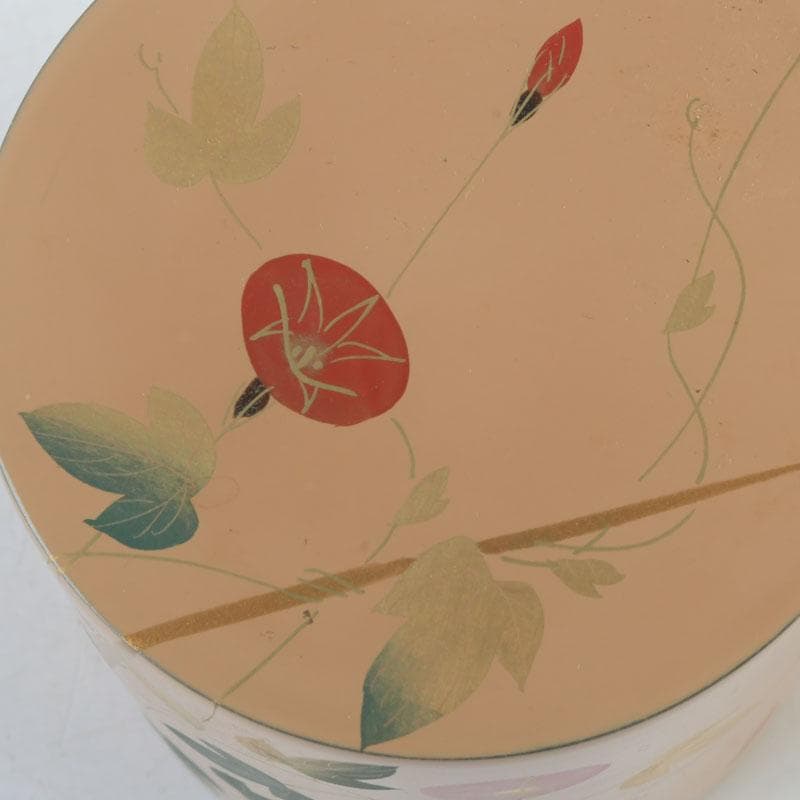 茶道具　塗師　翠甫作　朝顔蒔絵　茶器　共箱　V　9901