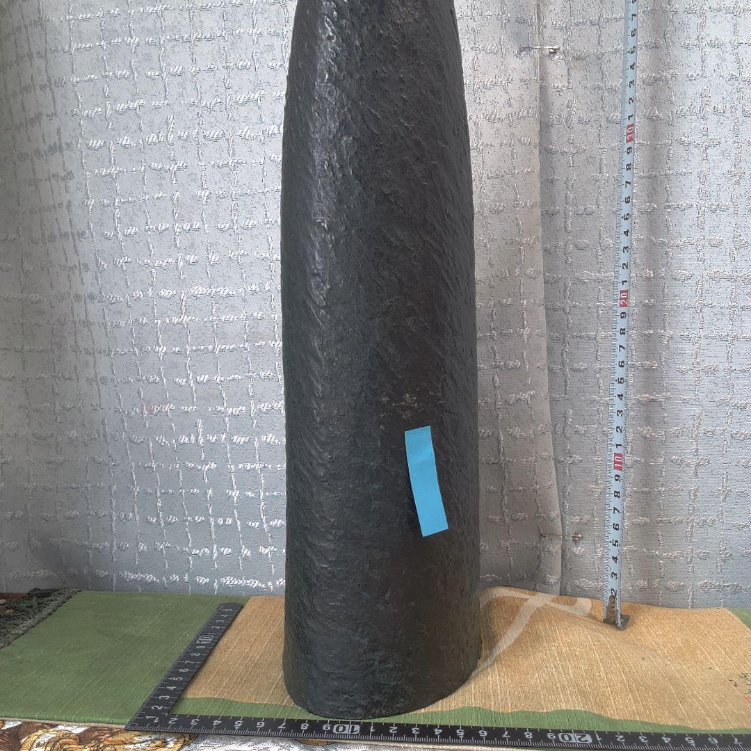 黒い細長い花器 銅製 アート 美術 アンティーク 骨董 まさを