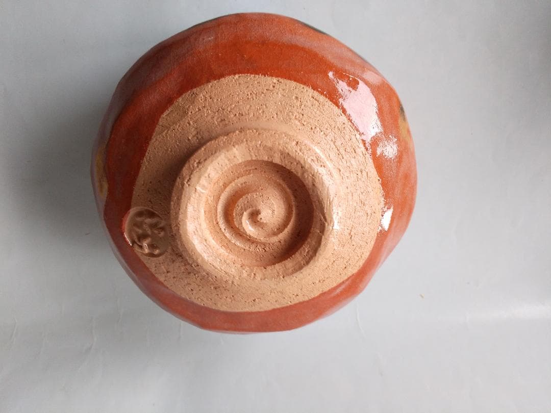 楽焼 三代 佐々木松楽 作 赤茶碗 赤楽茶碗 共箱 共布 栞 茶道具 茶碗 新品