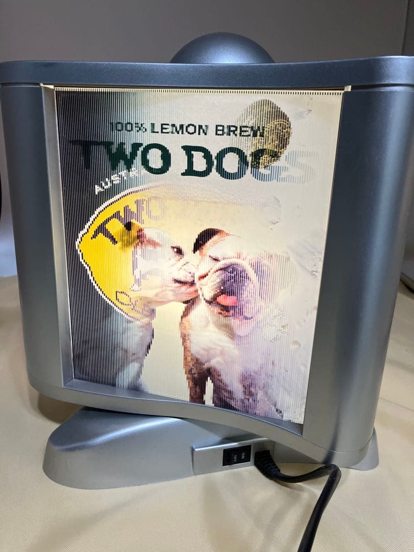 レアTWO DOGS 回転ネオンサイン　ディスプレイ看板照明　レンチキュラー看板