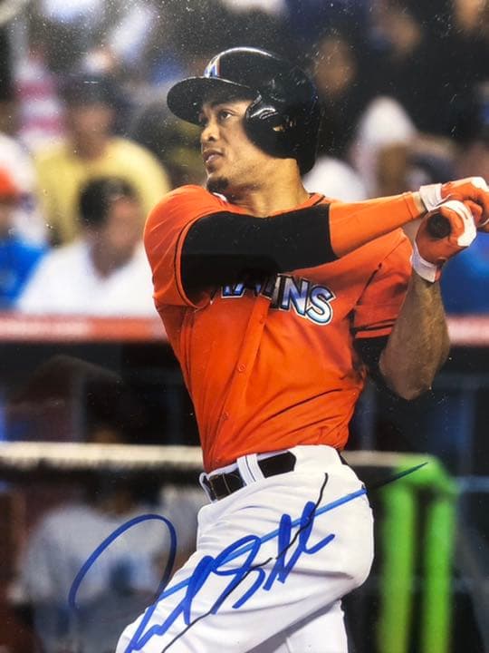 【1月SALE】ジャンカルロ・スタントン　MLB 直筆サインPhoto