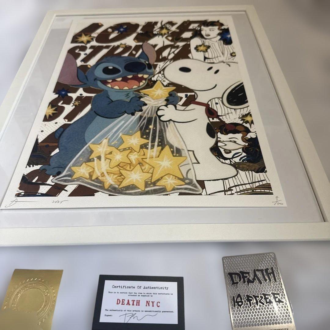 DEATH NYC 現代アートポスター　世界100枚限定　スヌーピー　スティッチ