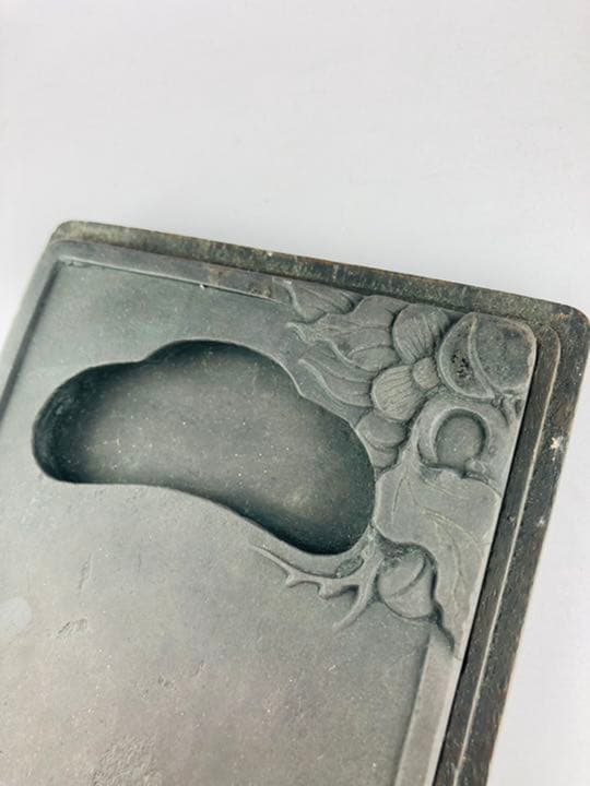 中国　中古硯　清代　火捺紋采端硯
