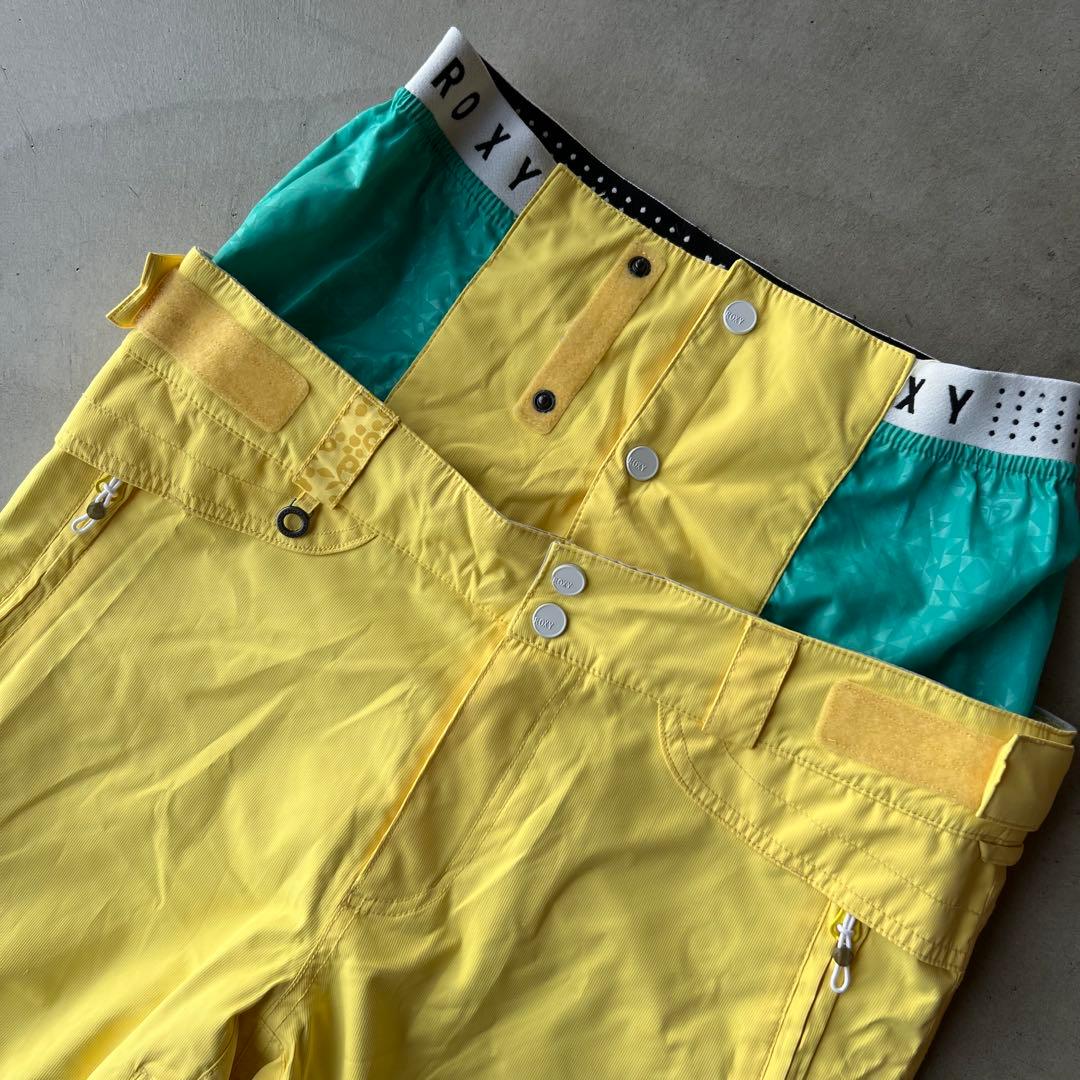 【ROXY】ロキシー　M　スノボ　スキー　ウェア　上下　セット　ピンク　イエロー