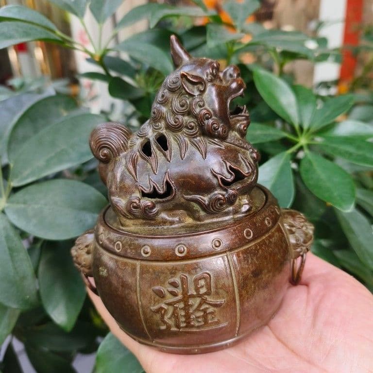 ダックのネコ香炉 茶道具　香道具 工芸品 美術品 置物