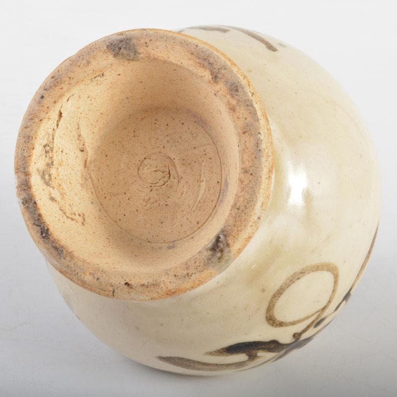 中国　宋　磁州窯　鉄絵　草文　蓋壷　時代箱付　M　R4797