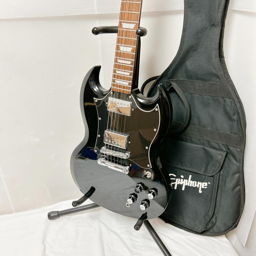 美品 Epiphone エピフォン SG Standard ブラック 黒 ケース