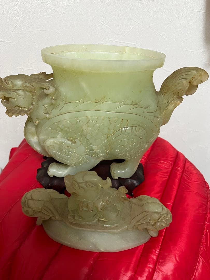 中国古玩翡翠玉石彫刻香炉