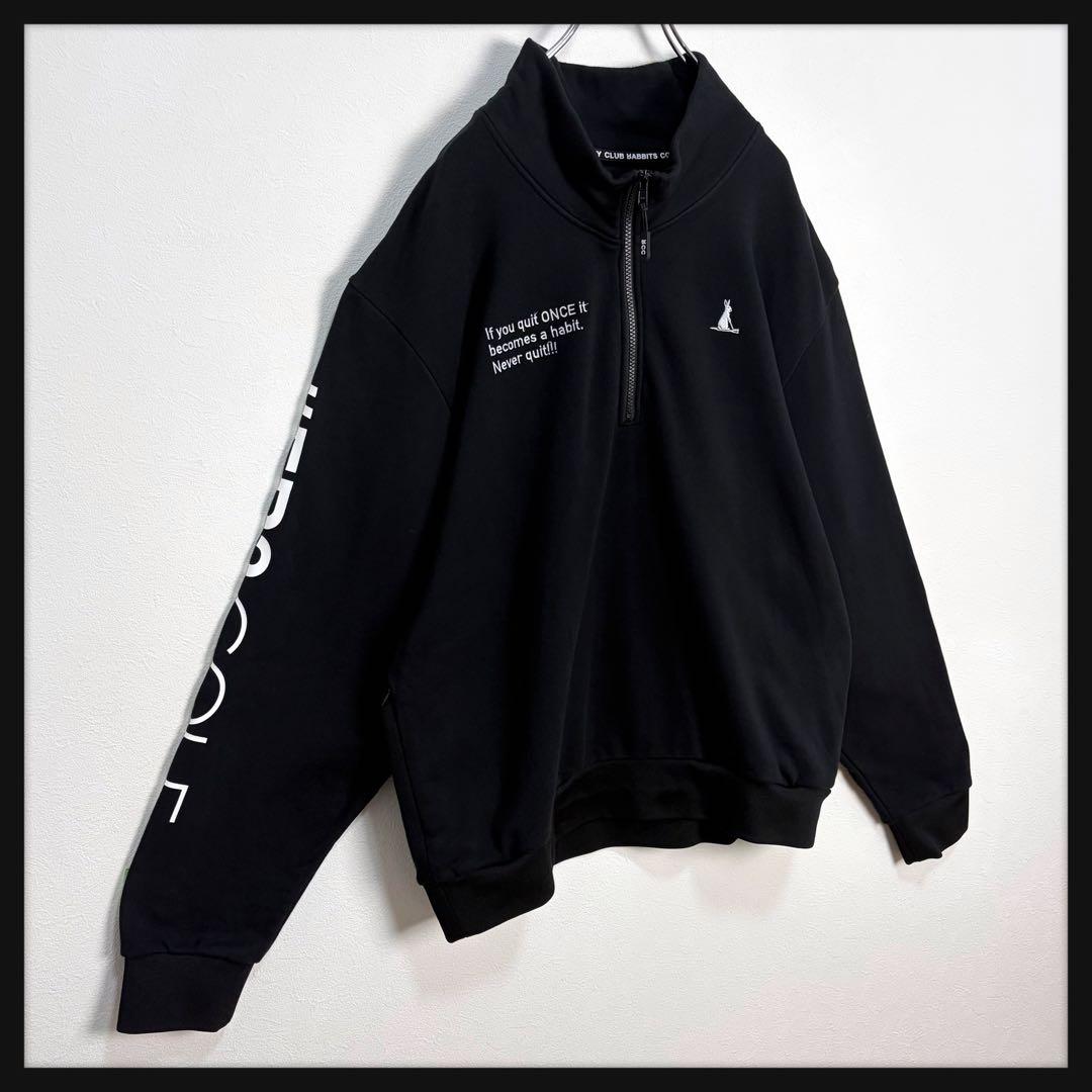 【美品★2XL】FR2 ゴルフ ビッグロゴ ハーフジップスウェット 刺繍ロゴ