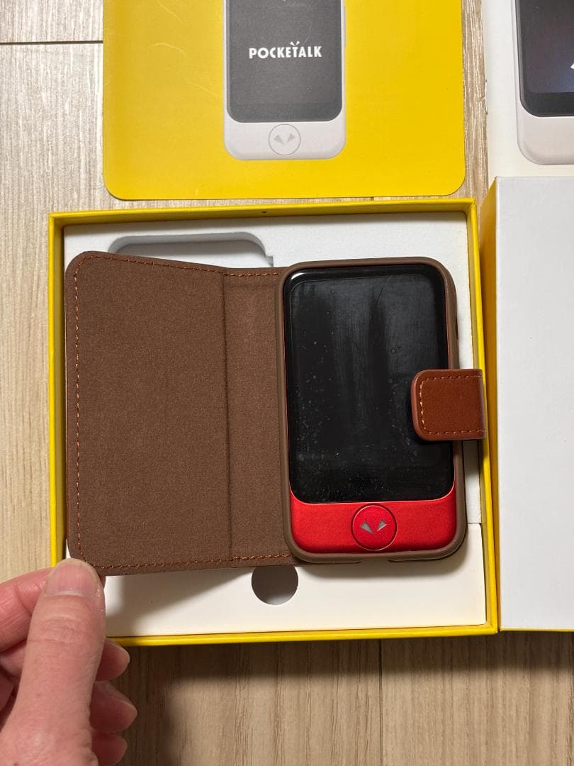 値引　ポケトーク S POCKETALK AI翻訳機 レッド 手帳型 専用ケース