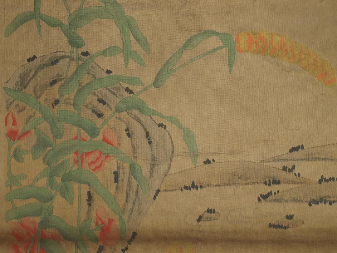 【骨董掛け軸】人物図 中国　五代 肉筆保證 　掛け軸 BD307A12-2
