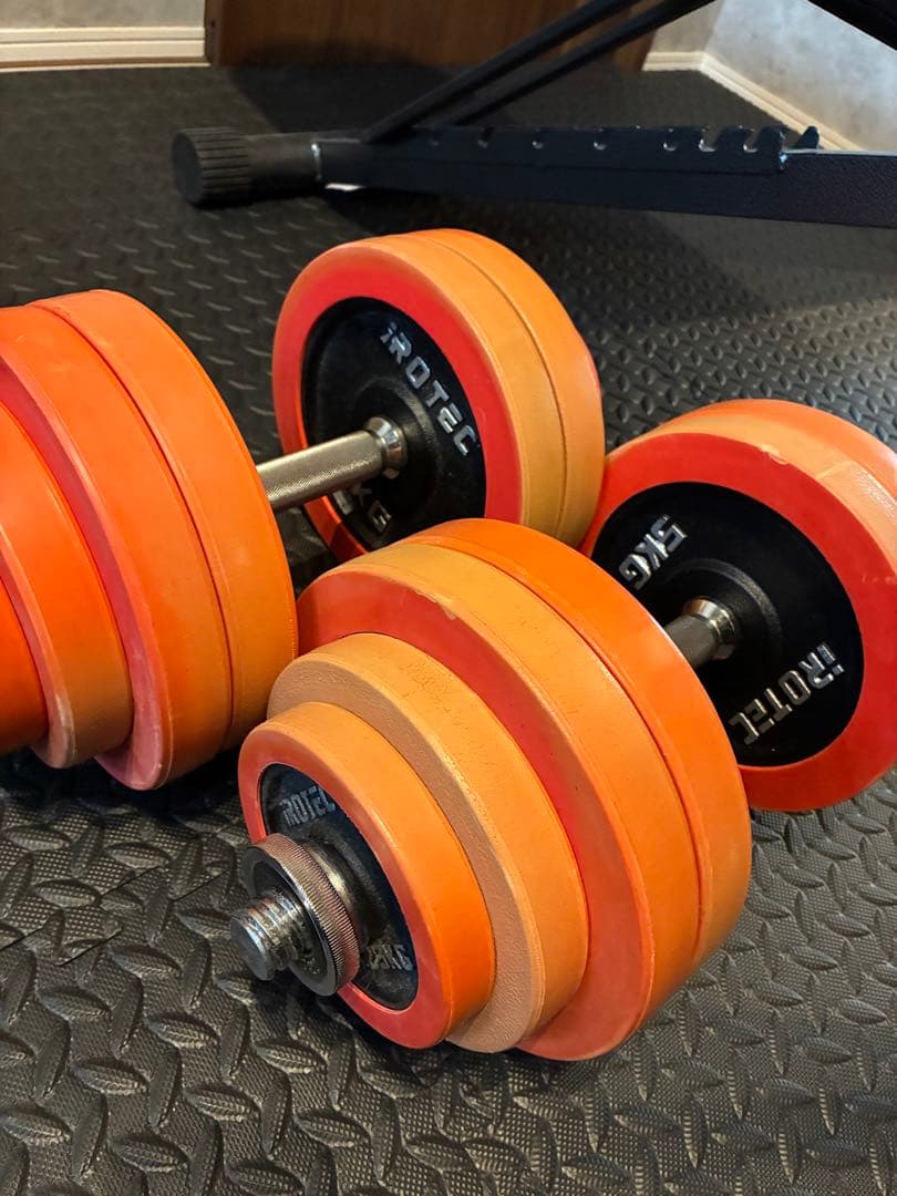 名古屋市引取60㌔IROTEC ダンベル30×2個セットインクラインベンチ付き