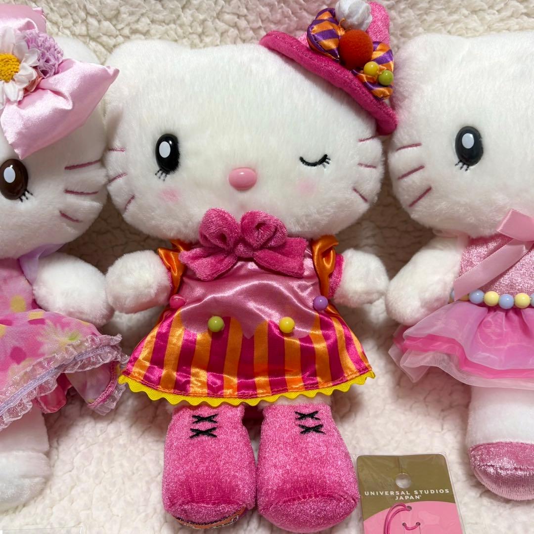 ハローキティ　USJ ぬいぐるみ　ストラップ　レトロ　まとめ　ドレス　下まつ毛