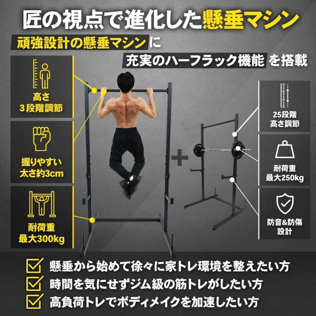 新品未使用コンボラック、懸垂、ベンチプレス、スクワット公称耐荷重300kg
