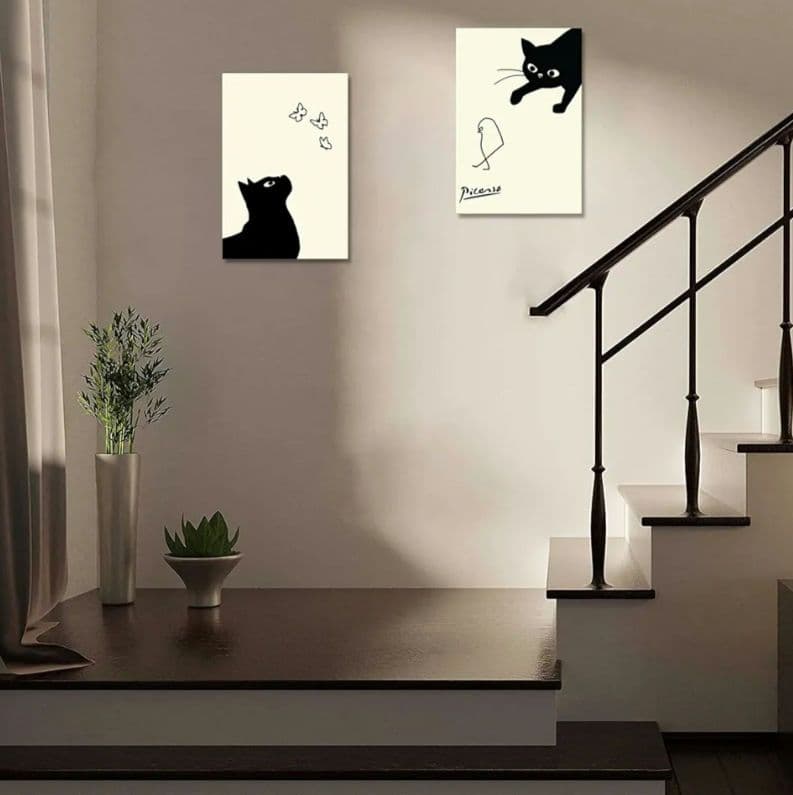 ピカソの猫アート・可愛い猫の絵画・キャンバス 30*40