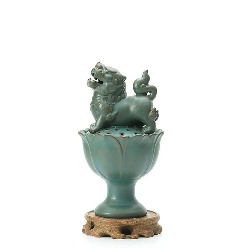 蓮華獅子香炉 茶道具 香道具 工芸品 美術品 置物