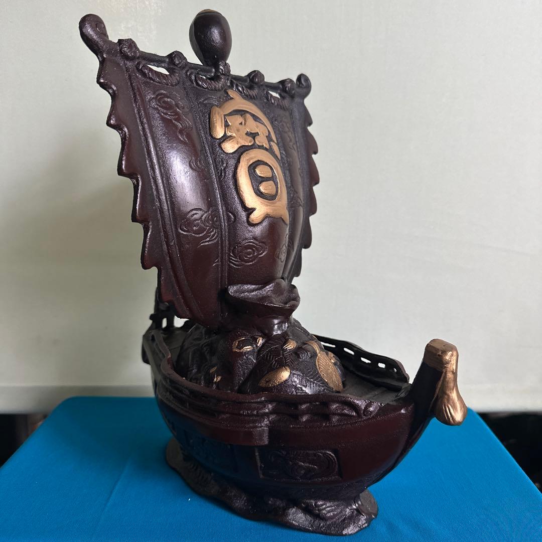 【HMZ719】高岡銅器　金属工芸品　宝船　置物　長期保管品