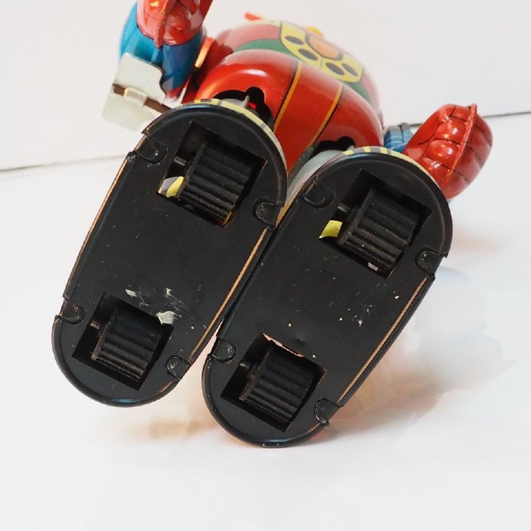 ブルマーク【メカンダーロボ 動作確認済】当時物ブリキ ゼンマイ歩行ロボットTIN