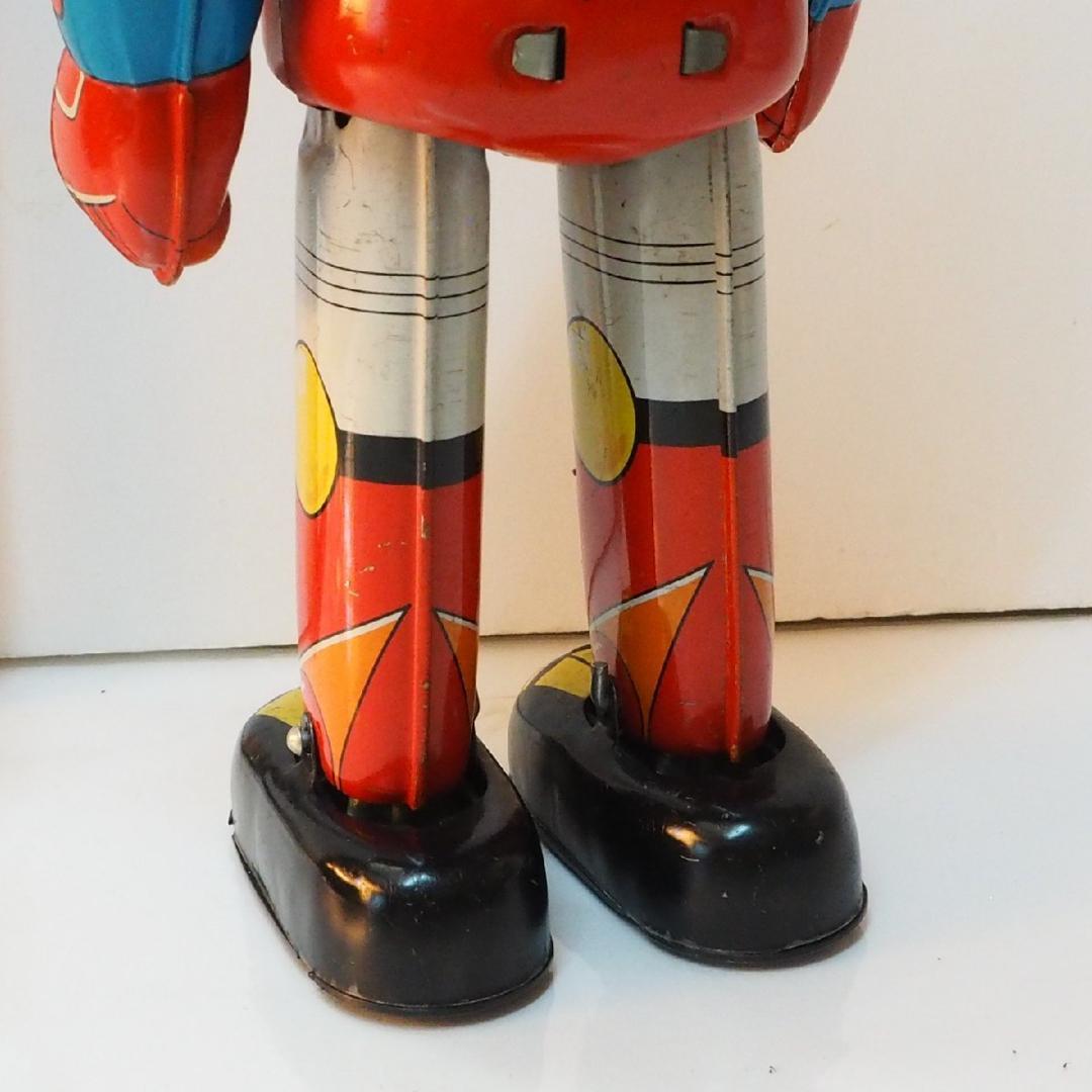 ブルマーク【メカンダーロボ 動作確認済】当時物ブリキ ゼンマイ歩行ロボットTIN